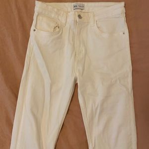 Zara straight leg white jeans